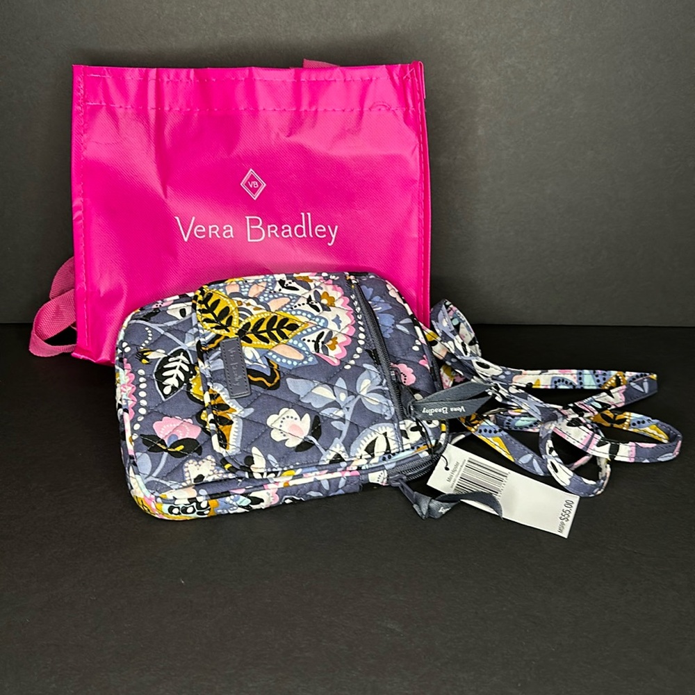 Vera Bradley Floral Backpack with Pink Tote
